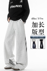 190加长高个子三条杠运动裤男直筒阔腿宽松百搭休闲卫裤KZ077P55，男装休闲裤，电商B312