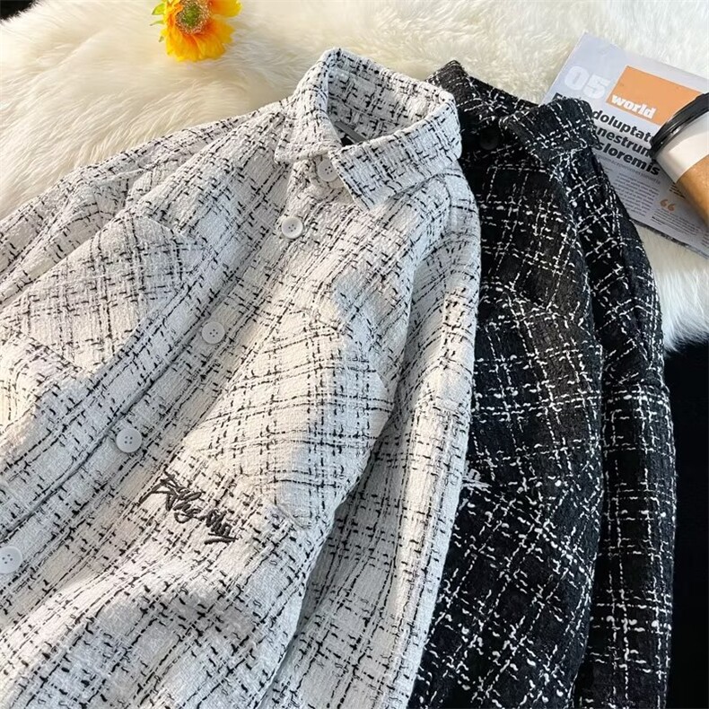 春夏季新款衬衫潮流慵懒男方领宽松型衬衫CL69P62图片