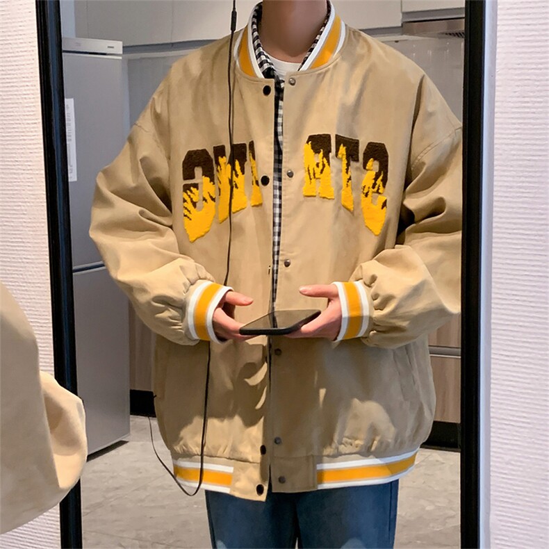 秋款棒球服夹克外套男潮牌潮流字母刺绣情侣学生22112-P70控108,男装夹克,星座717