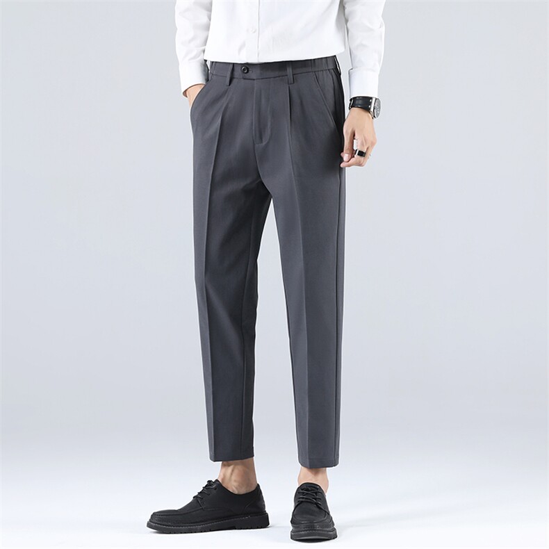 裤子男韩版潮流秋冬季新款九分小西裤男士修身垂感西装裤休闲长裤，男装西裤，星座505-2（原电商A260-1)