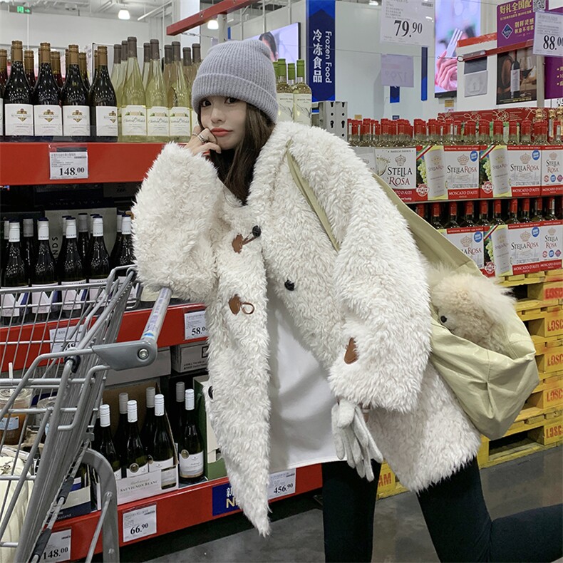 现货新款皮毛一体中长款加厚外套2D035-25123P205K308,女装短外套,2D035