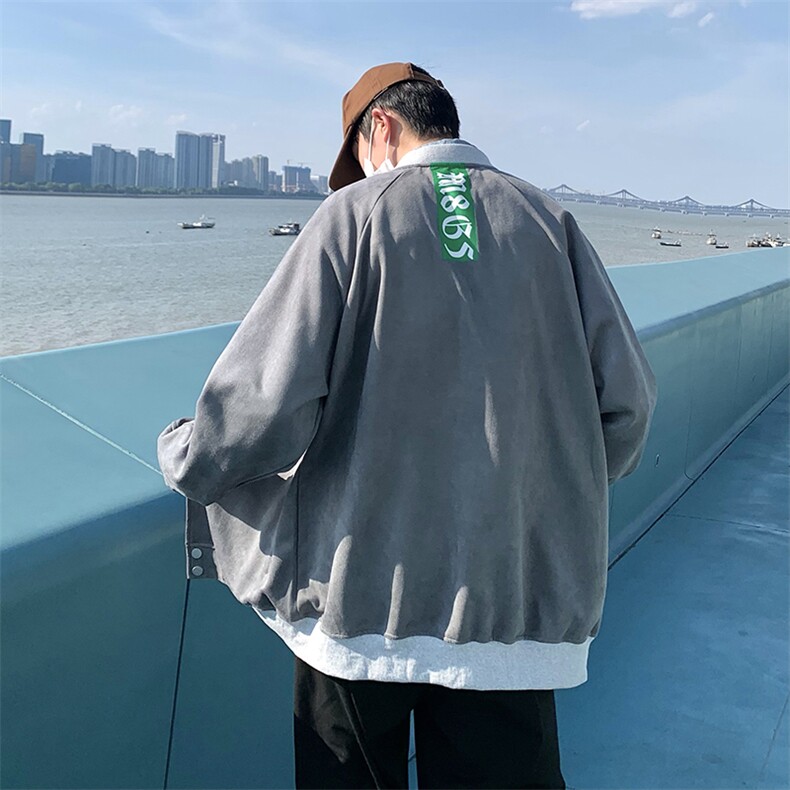 22秋新款宽松休闲oversize麂皮棒球外套B266-Y611-P70,女装短外套,星座B257-1