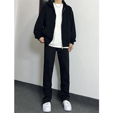 B221美式ins高街小众修身微喇毛边弹力牛仔裤LK23041-P60控78，男装牛仔裤，电商B221