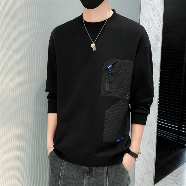 M-8XL秋季大码胖男生时尚休闲拼接圆领卫衣男79,男装卫衣,星座209