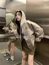 2023春季新款时尚洋气百搭显瘦高级感连帽外套，其它，L·H·X