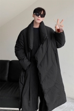 港风行走的大棉被设计棉衣男过膝中长款棉衣男ZC77110P135控198，男装棉衣，星座227-7