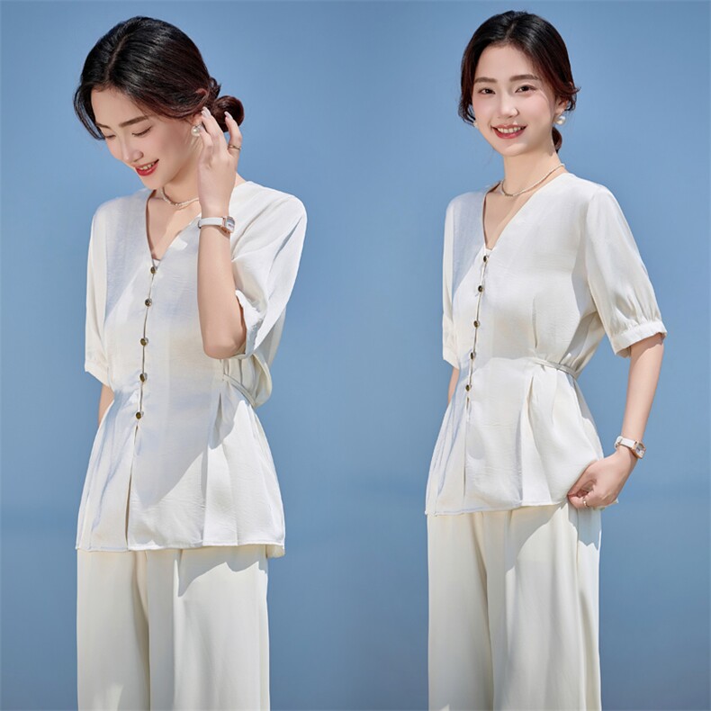 小馨家/原地显瘦夏季时尚气质系带裤减龄休闲，女装衬衫，火爆靓佳人