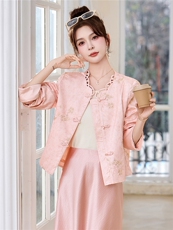 新中式G风外套女2026春季新款复古刺绣提花设计感时尚气质外套，女装短外套，火爆靓佳人