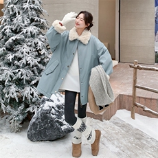 25冬季新品蓝色保暖派克休闲棉服5569-P225-K338，女装派克服，2C305