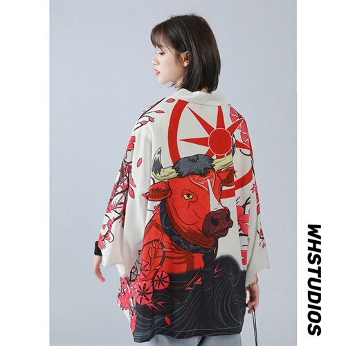 中性风和服外套日式原宿风bf宽松男女情侣薄款开衫防晒衣KS20p45，男装民族服装，电商A089-1