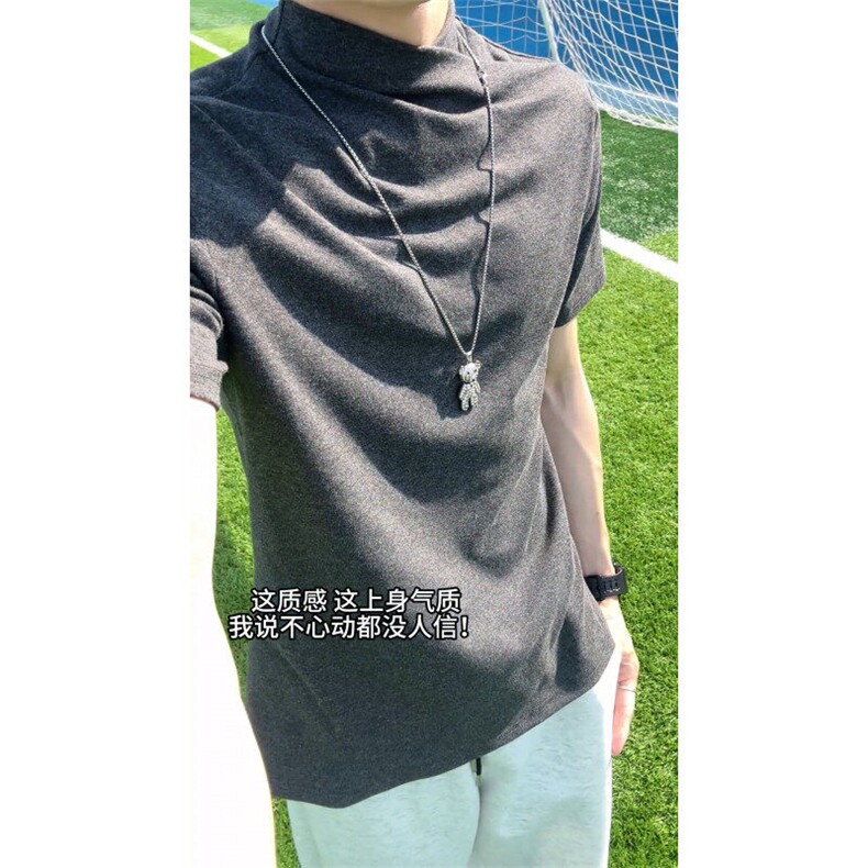 XZ809A/GGD01/P35/控48索罗那冰丝情侣半高领T恤,男装T恤,星座809A(原222-1)