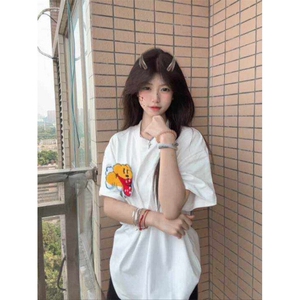 现货！！~BK913HH-特P36 心情小狗刺绣魔术贴短袖T恤男女图片