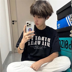 万针全刺绣工艺抖音得物高品质260克重磅纯棉双纱美式高街短袖T恤，男装T恤，电商A486