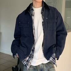工装夹克男士潮牌2025秋季新款街头上衣百搭休闲外套潮W6634-P76，男装夹克，星座412-1