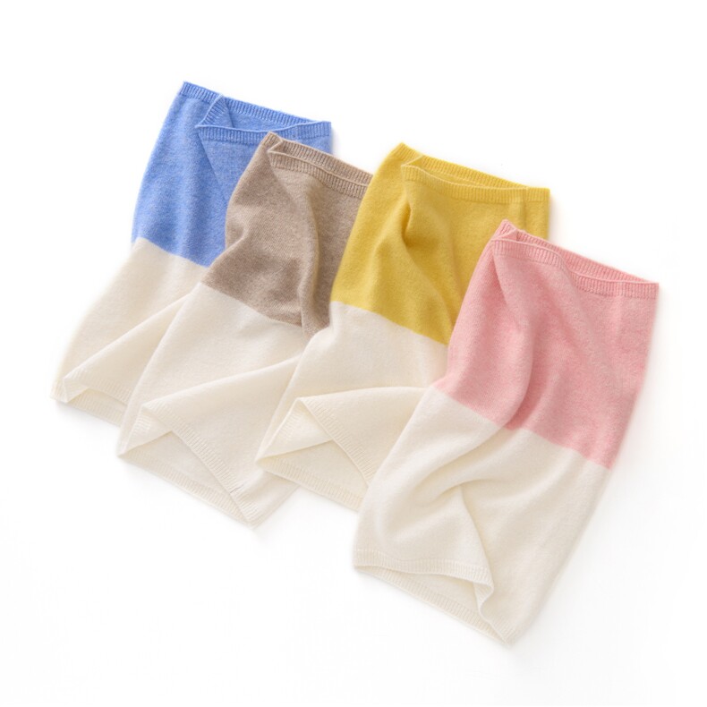 羊绒时尚百搭通勤拼色儿童脖套，围巾，跳跳羊儿童羊绒衫