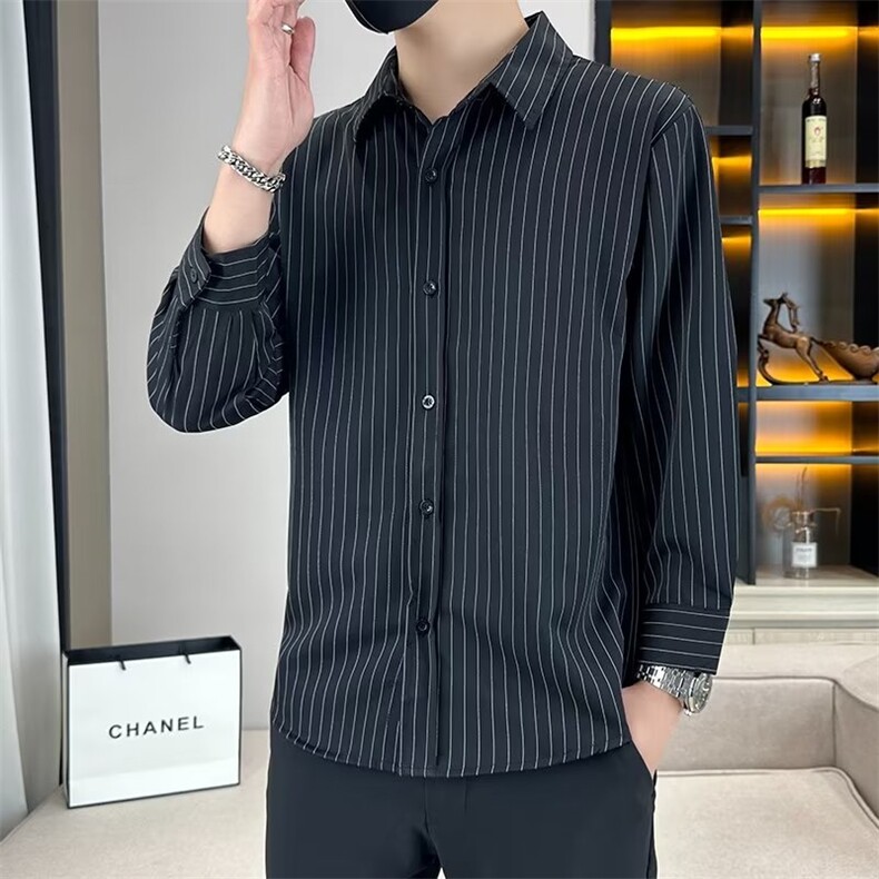 7分袖春夏季新款衬衫潮流慵懒男方领CS018P33,男装衬衫,星座1116-2
