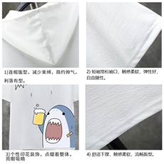 LD54137-P45连帽短袖t恤男大码胖子带帽五分袖中袖展架，男装T恤，电商A040A