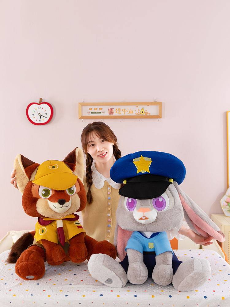 兔子警官玩偶疯狂动物尼克朱迪公仔毛绒玩具狐狸可爱儿童生日礼物，沃州毛绒玩具