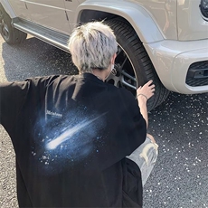 1506/Q30240/P24少年感长袖t恤男生潮牌简约休闲百搭白色打底衫，男装T恤，星座1506