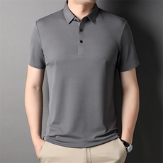 短袖T恤衫男翻领纯色上衣服夏季新款中年男士商务休闲半袖POLO衫，男装T恤，电商B212（原钱塘6029）