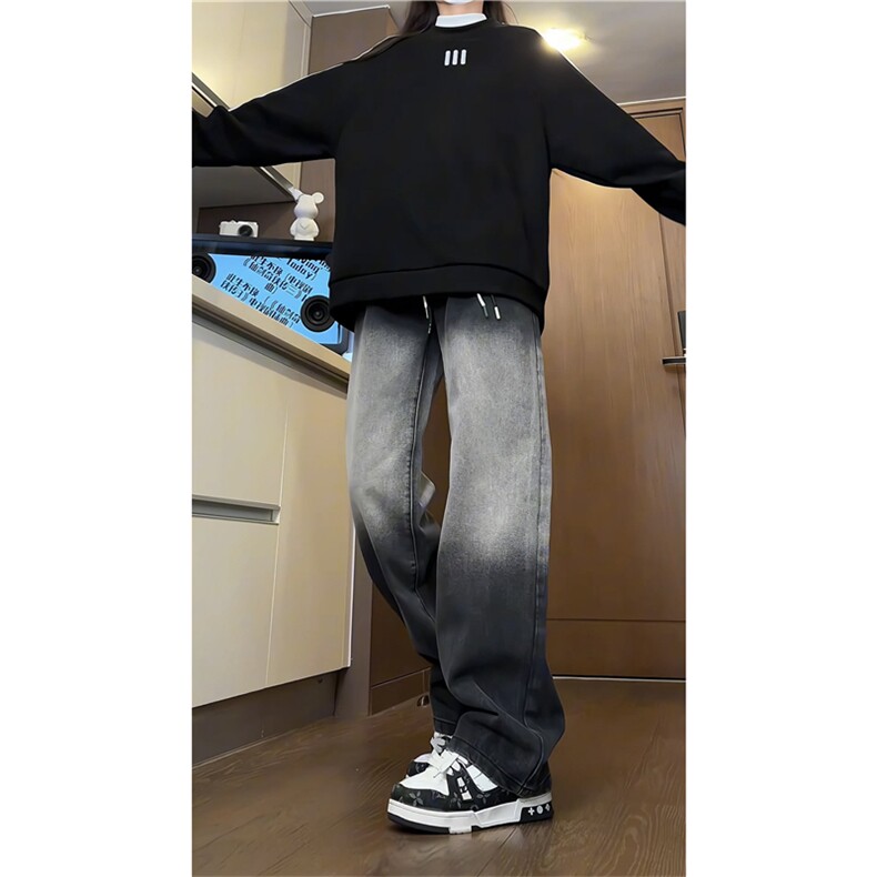 k1100-p55-控78M-5XL现货oversize渐变怀旧蓝色风牛仔裤大码,男装牛仔裤,星座116