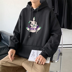 L2615P48秋装21中性纯色连帽卫衣套头宽松外套情侣装打底帽衫，男装卫衣，星座510A-1
