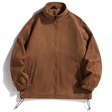 复古麂皮绒外套秋冬款潮牌棒球服宽松夹克潮牌外穿A438-3720-P70，男装夹克，电商A438