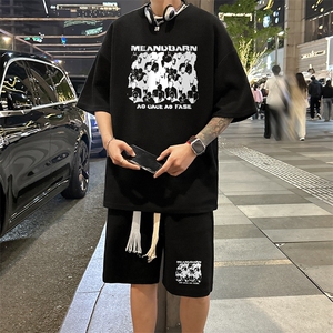 套装！ 华夫格套装短袖T恤短裤男 TZ247-特P 38图片
