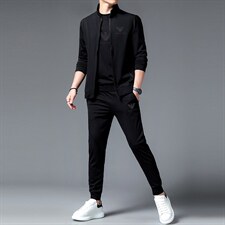 春秋季男士运动休闲套装两件套宽松外套卫衣长袖跑步套装中年，男装休闲套装，电商B212（原钱塘6029）