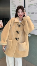皮毛一体冬季加厚外套女2024冬新款上衣高端宽松小香风韩系羊羔毛，女装毛呢外套，2C113