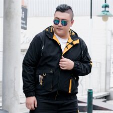 L-9XL男连帽夹克衫加肥加大码春秋工装外套5032-1-8810P75，男装夹克，星座1516-1