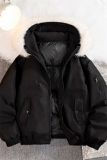 港风平铺冬季大毛领防风情侣棉衣面包服外套男女同款XY2525-P95，男装棉衣，星座717