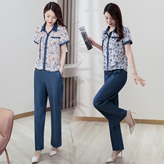 美容师工作服女长裤显瘦养生馆桑拿足疗工作服酒店足疗足浴技师服，女装套装/套裙，妙形