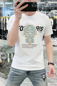 新款时尚高端精品欧货夏季男T恤短袖潮流抖音A227B-A-723-P48图片