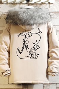 MM48172-P130 冬季大毛领衣男士大码加厚袄男服 砖墙图片