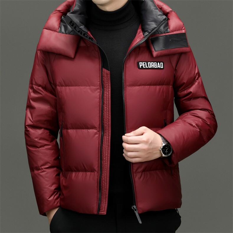 主推大货冬季鹅绒羽绒服外套男新款可脱卸帽时尚黑金面包服羽绒服图片