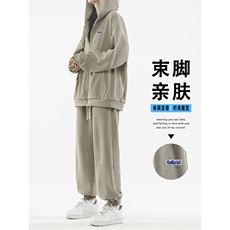日系开衫连帽卫衣套装潮牌重磅宽松运动卫裤二件套TZ855-特批-123，男装卫衣，星座718