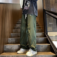 美式复古速干运动裤男士2024秋季抽绳直筒阔腿休闲长裤K7349-P35，男装休闲裤，星座512-4