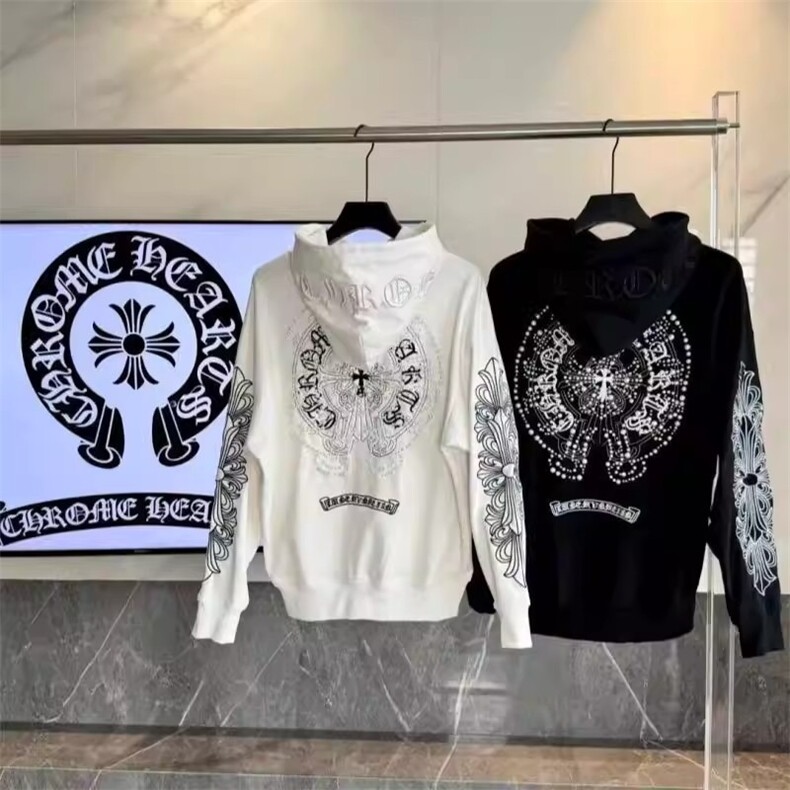 情侣风连帽卫衣男女加绒重工刺绣潮流上衣2026新款,男装卫衣,星座506A