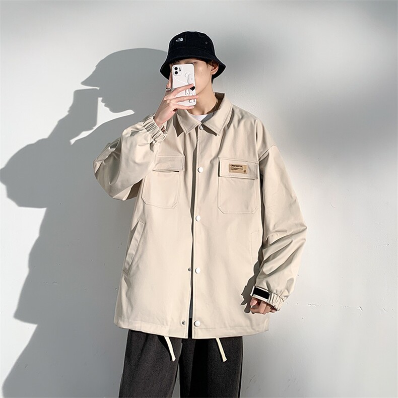 ！815A-MJ7332-68特2025秋季贴标工装上衣外套宽松休闲夹克男图片