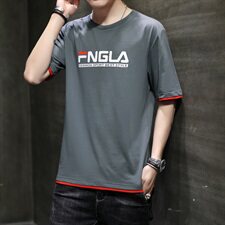 夏季新潮款韩版男士运动休闲上衣纯色薄款大码T恤短袖男T，男装T恤，电商A441