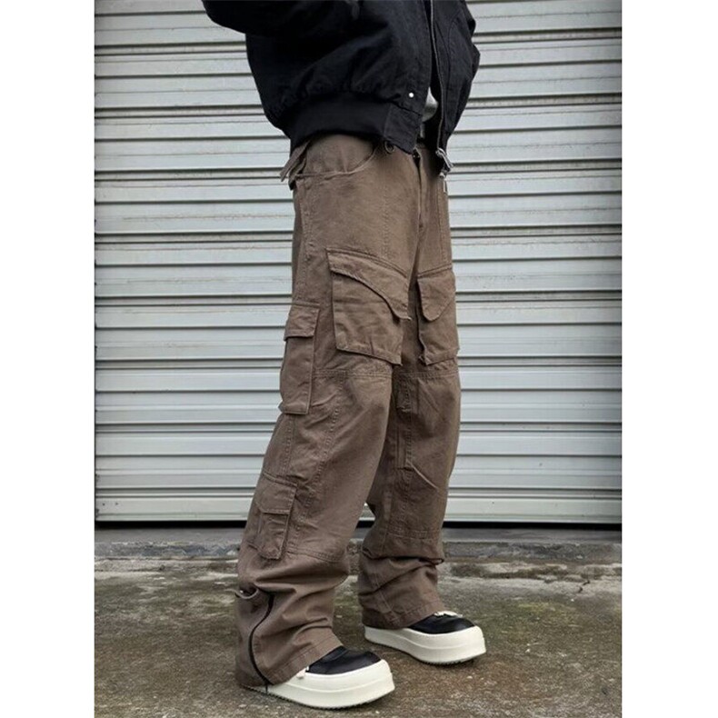 复古美拉德多口袋工装裤男女美式潮牌宽松休闲直筒裤子NA8214,男装工装外套,星座1116A（原606A-3）