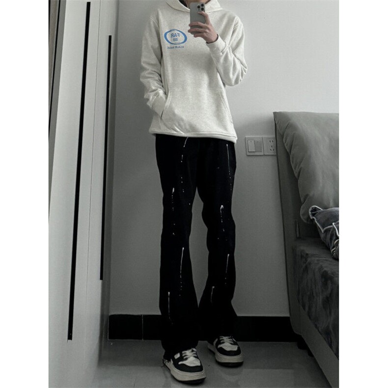 高街美式复古漆点泼墨牛仔裤嘻哈痞帅310A-4-NZ03图片