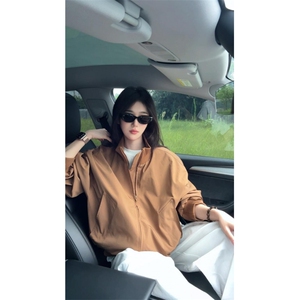 现货 26春装美拉德立领飞行夹克纯色复古廓形高街棒球服外套图片