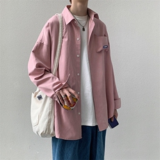 男新款港风休闲纯色青少年。，新款衬衫上衣CS01，男装衬衫，电商A132（原电商B245）