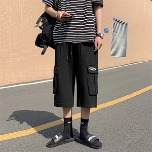 阔腿工装七分裤男ins潮流夏季休闲短裤潮牌宽松直筒裤子dk030-p25图片
