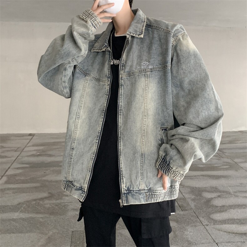 日系水洗复古牛仔外套男2025春秋潮牌宽松休闲男生外套1245-P67,男装工装外套,星座910-5