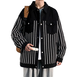 2024春季新款现货拼接条纹夹克男外套JK7713-P80图片