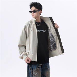 港风日系座山蟒夹克立领短款设计感外套XZ213-JK8000-P75控128,韩系情人节穿衣搭配图片