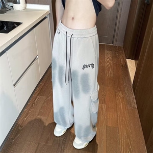 日系工装裤子男春秋季潮流美式宽松直筒阔腿休闲长裤图片